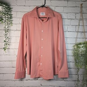 MIZZEN & MAIN BUTTON DOWN RED WHITE CHECKERED TRIM FIT MENS SIZE LARGE